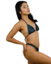 Roxy Thong Bikini Bottom – Dark Grey 