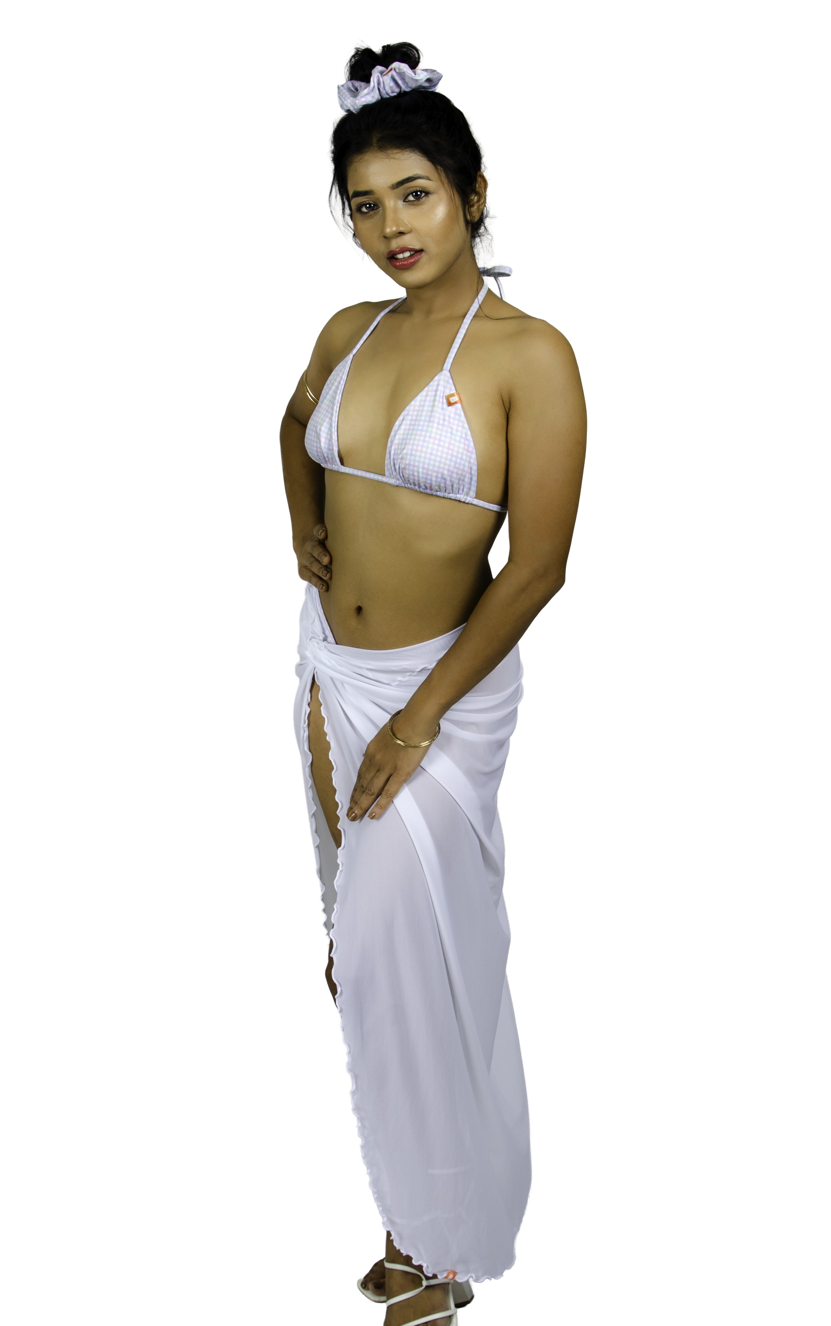 Long Wrap Dress (White)