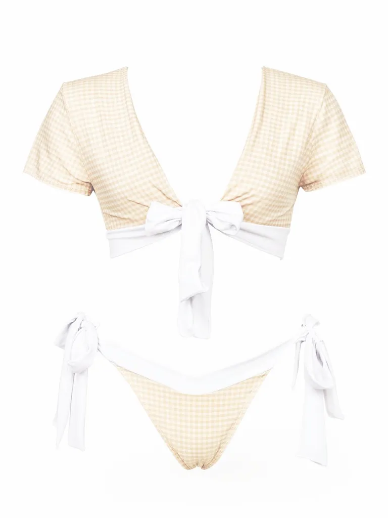 [T-180-XS] Elya- Maillot de bain crop Top - Honey Mirage (XS)