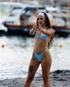 SideKiss - Thong Bikini Bottom -Ocean Mirage